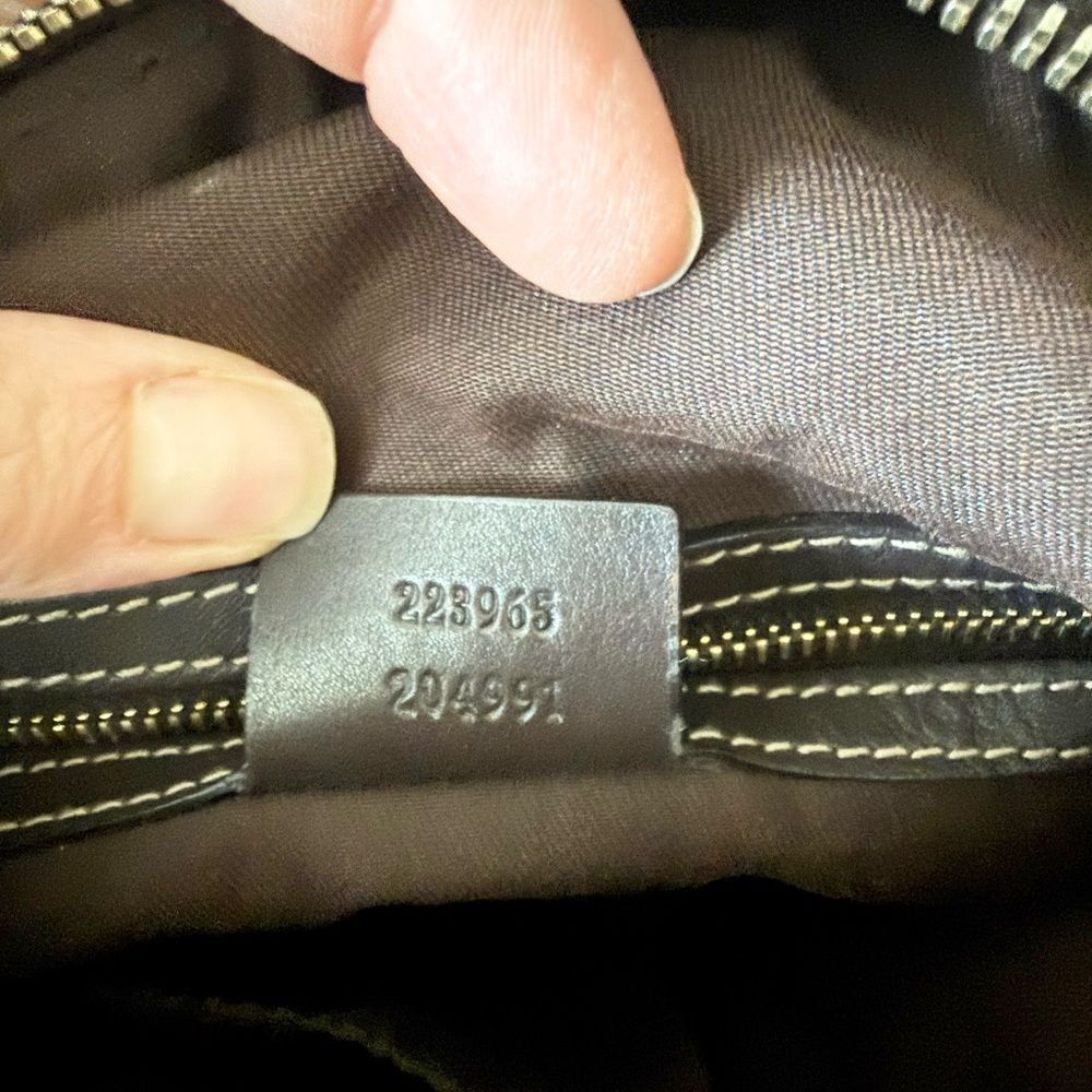 Gucci GG Crystal Hobo Shoulder Bag in Brown Coated Monogram & Leather - Picture 6 of 8